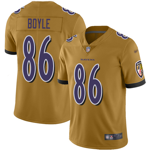 Baltimore Ravens Limited Gold Men Nick Boyle Jersey NFL Football 86 Inverted Legend